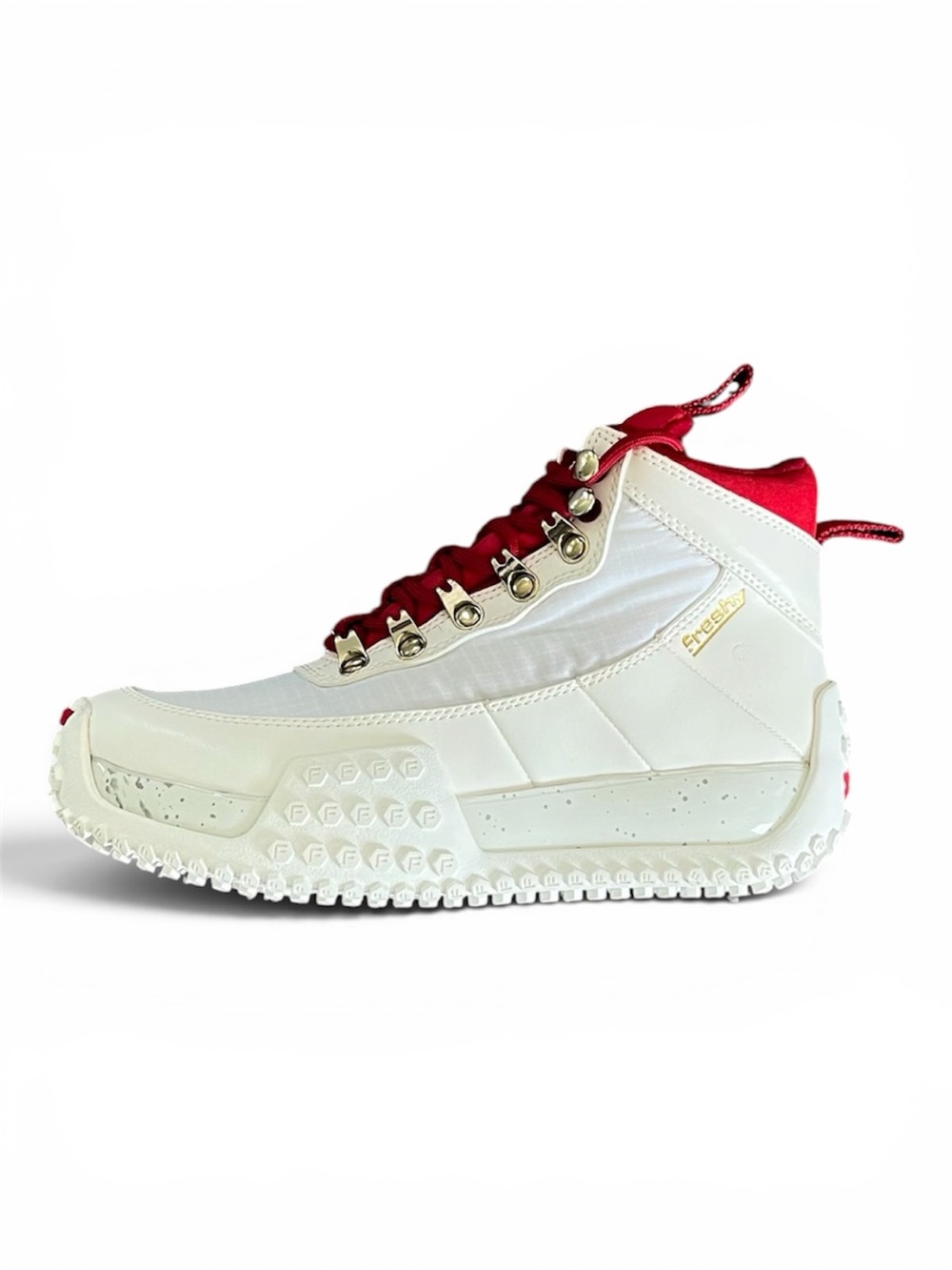 Freshy’s White and Red Women's High-Top Sneaker